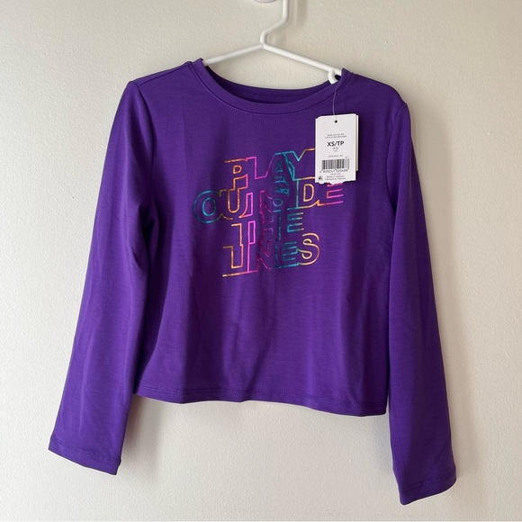 🌼 5/$25 Athletic Works Activewear Tops Long Sleeve Graphic Shirts XS Girls 4-5 - Picture 9 of 12